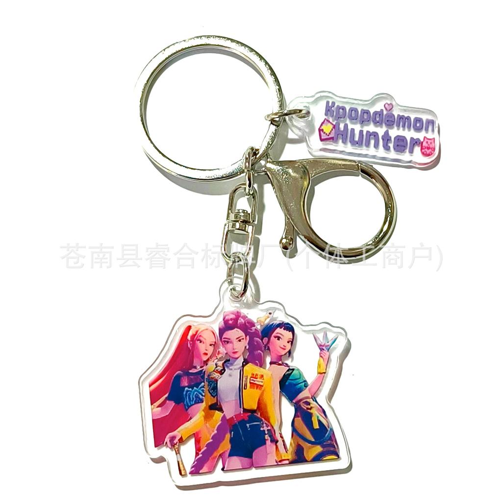 Dämonenjägerin Girlgroup Animation Peripherie Girlgroup Acryl Schlüsselanhänger Zweiteiliges Set Anhänger Schultasche Studentengeschenk