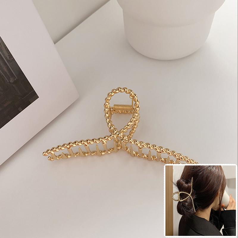 Trendy Big Women's Claw Clip for Thick Hair Accessories Headwear Giant Geometric Wave Note Crab Catch Clamps Clipper Hairgrip