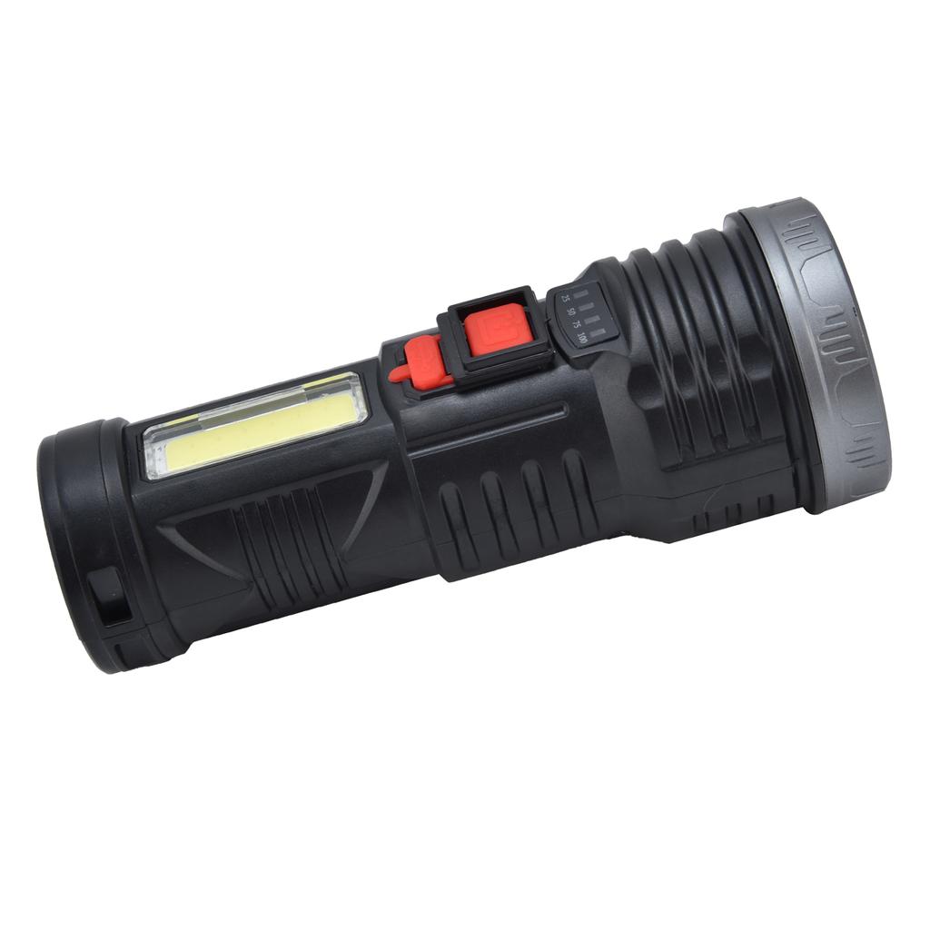 LED Flashlight with COB Sidelight USB Charging Ultra Bright Flashlight Portable Eletric Torch for