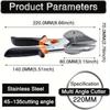 Adjustable Multi-angle Miter - 45-135 Degrees, Black Carbon Steel Hand Tool with 10 Blades, Suitable for Cork, Plastic, PVC and Decorative Materials