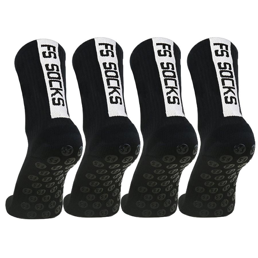 4Pair Non-Slip Grip Socks Men Women Football Basketball Baseball Rugby Soccer Cycling Skateboard Athletic Exercise Breathable