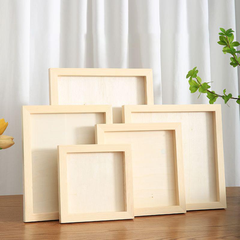 Unfinished Solid Pine Wood Clay Picture Frames for Arts & Crafts,DIY Painting Project Stand for Adults and Kids Color Clay Craft