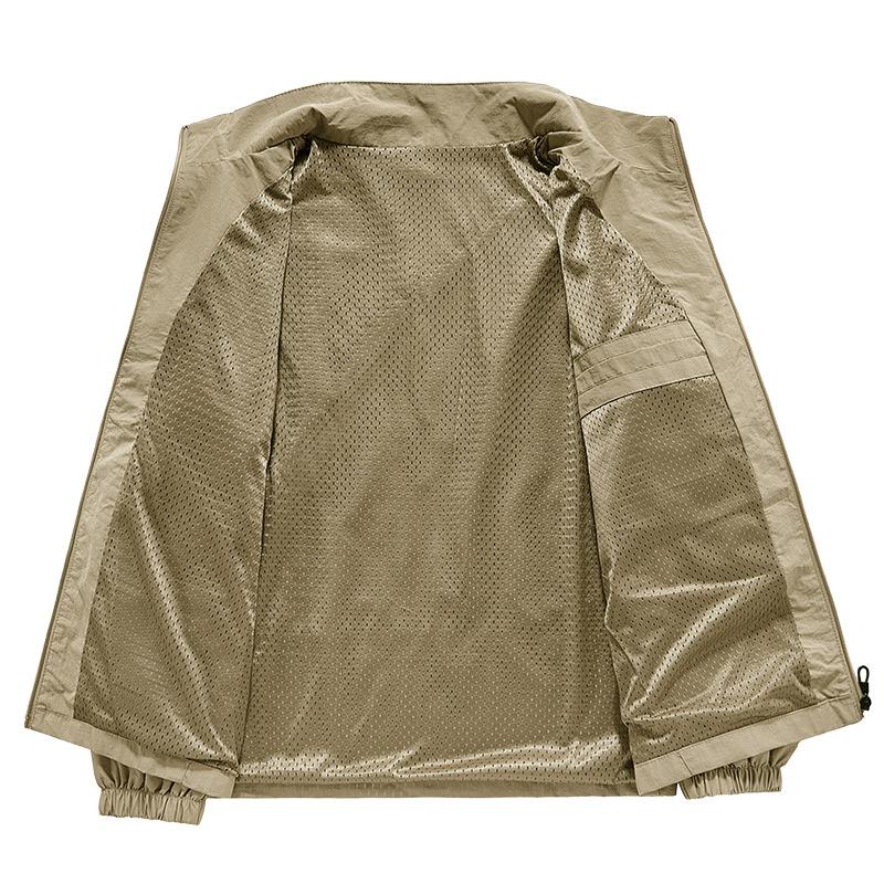 Men's Spring and Autumn Thin Casual Sports Jacket Youth Plus Size Windproof Workwear Outdoor Simple Jacket