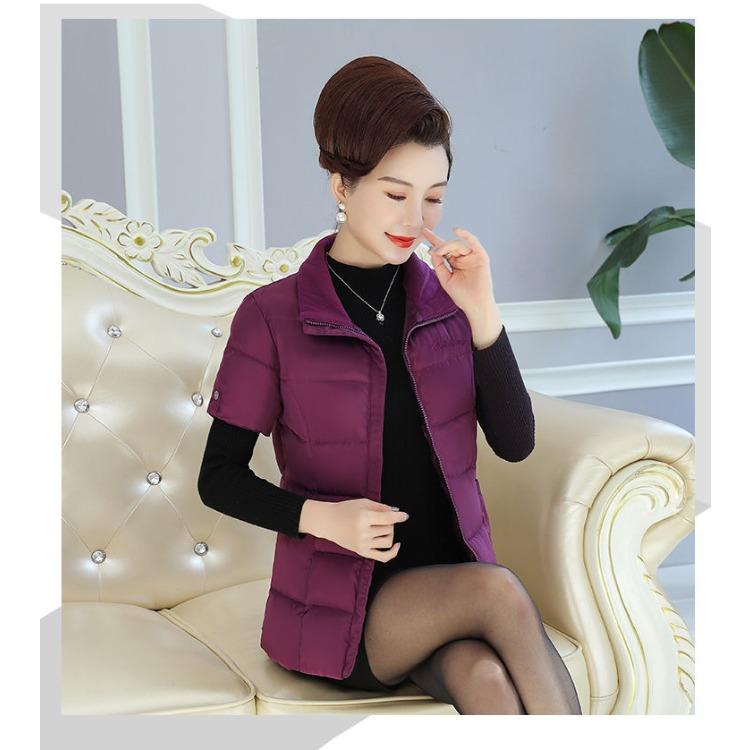 Fashionable and Warm Women's Vest for Fall/Winter with Cotton Padded Shoulder Pieces and Down Silk Lining