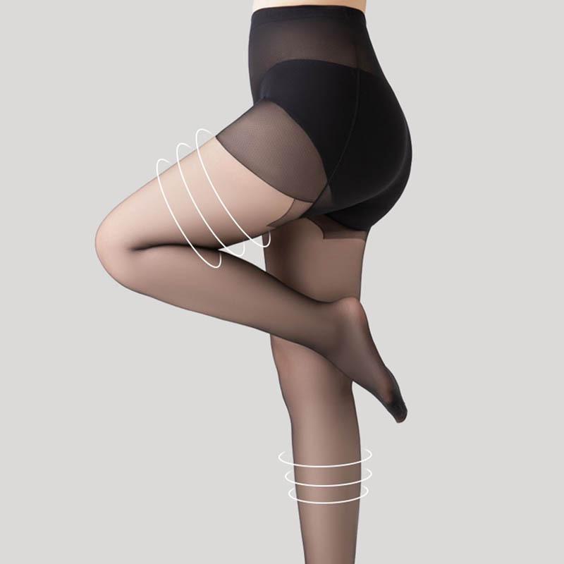 Ultracienkie Niewidoczne Czarne Pończochy dla Kobiet, Wiosna/Lato, Koloru Cielistego, Rozmiar Plus