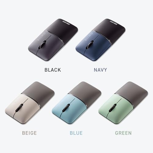 SANWA SUPPLY Mobile Mouse, Bluetooth/Wireless (USB A) Combo (Dual Mode), Rechargeable, Slim and Compact, Black, SLIMO Series, MA-WBBS310BK