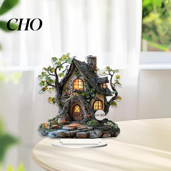 Candlelight Ornaments Halloween 2D Acrylic Flat Ghostly Decoration Spooky Night Light Decorations for Desk Home Office Cafe Transparent