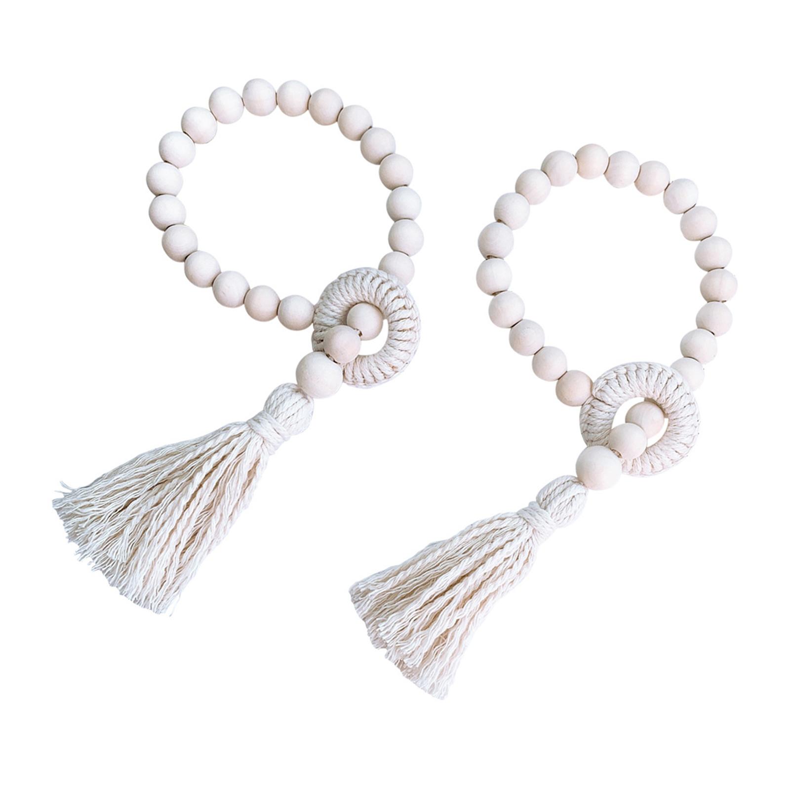 

2 шт. Элегантные кисточки Подхваты для штор с деревянными бусинами Завязки для штор Подхваты для гостиной для спальни разноцветный