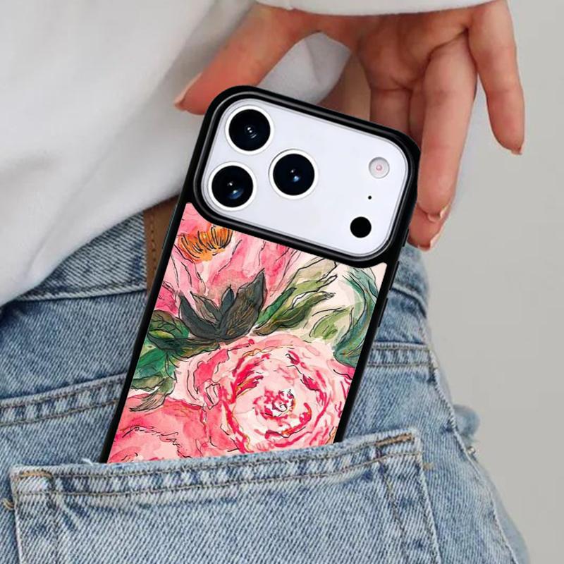 

Flower Pink Peonies Peony Phone Case for iPhone 16e 15 14 13 12 17 Pro Max Plus Air 17pro Cover Coque iPhone17