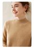 Women's Slim-Fit Half-High Neck Warm Cashmere Knitted Sweater Pullover - Versatile Autumn/Winter Wear