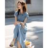 Women's Tencel Lapel Top & Skirt Set