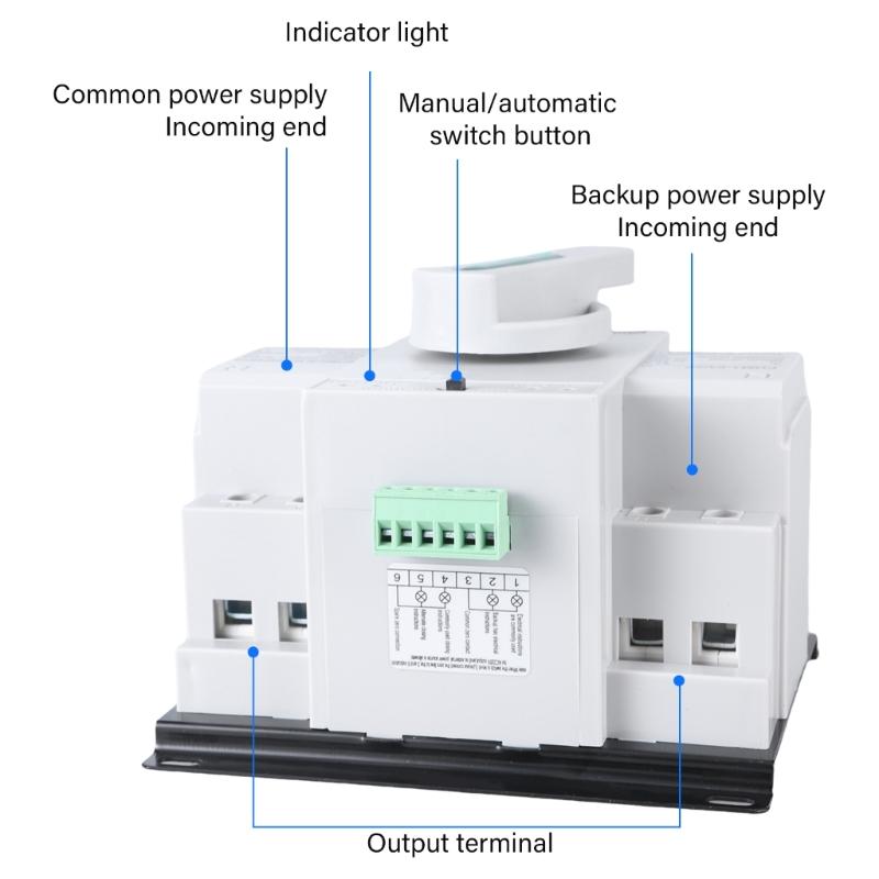 Manual Changeover Switches 2P 63A 220V Double Power ATS for Stable Circuit Management Circuit Protections Switches
