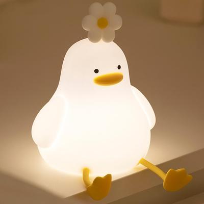 Duck Night Light Silicone Night Light LED Touch Bedside Lamp Suitable for Home,