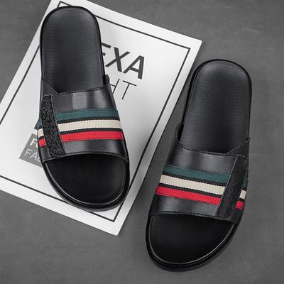 High Quality Casual Famous Brand Men Sandals Luxury Designers Genuine Leather Slipper Summer Outdoor Antiskid Beach Walking Shoe