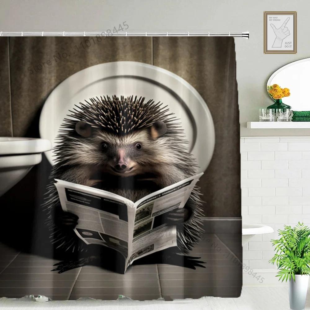 Lustiger Tier Duschvorhang Badewanne Yak Kuh Esel Dschungel Wildtiere Modern Minimalistisch Toilette Lesen Ziege Badezimmer Duschvorha