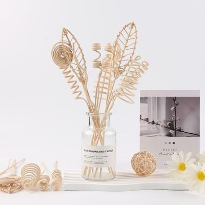 12 Piezas Serie Loto Palitos de Ratán con Flores Fragancias Sin Fuego Palitos Difusores de Caña Adornos DIY Decoración para el Hogar