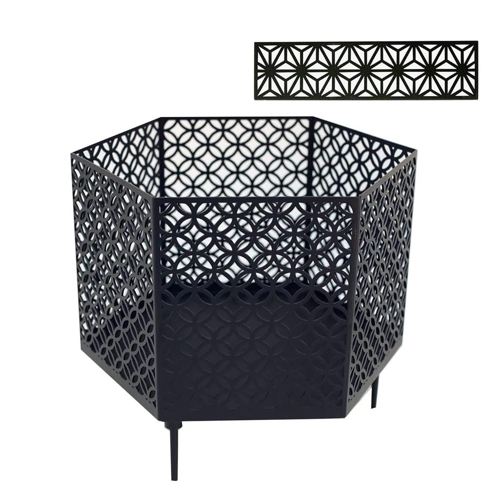 Japanese Pattern Bonfire Stand Bonfire Stand Horizontal Top Plate Storage Bag Set S'more 6-sided 6-sided & (Cloisonné A)