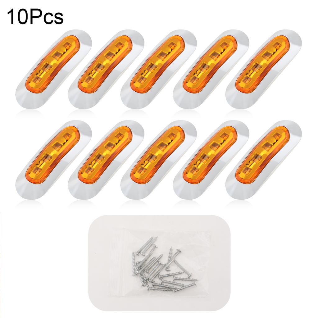 10pcs Amber DC 12V - 24V 4 LED Side Marker Indicator Lights Fit for Auto Car / Bus / Truck , Robust Car Indicator Lights