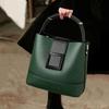 Small Elegant Solid Color Bucket Bag with Adjustable Shoulder Strap Versatile Crossbody Handbag for Women Lightweight with Zipper Closure