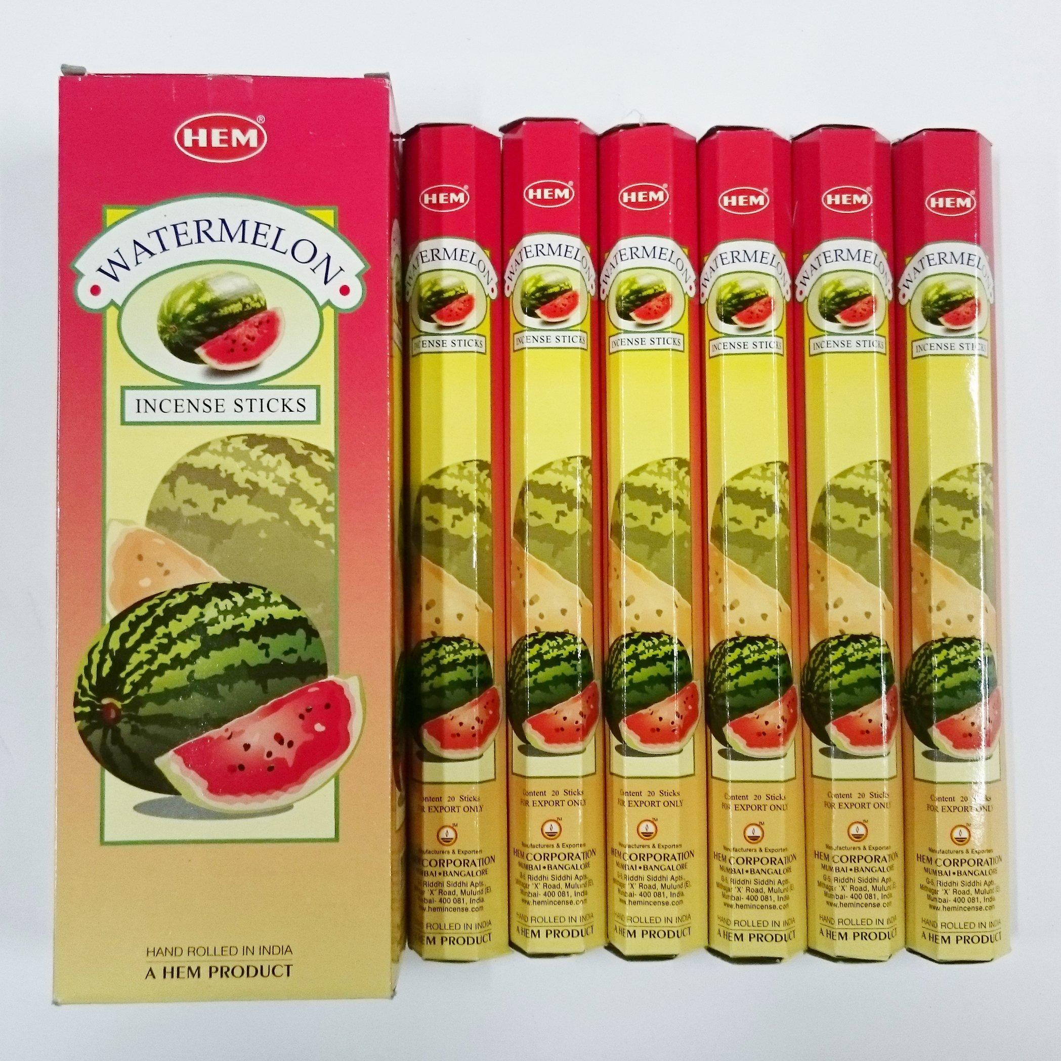 

HEM Incense Stick Hexapack Watermelon Incense 6 Squares x 6 Boxes Water melon (20 Pieces) [Product]