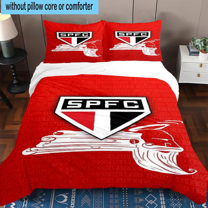 3pcs Spfc Team Crest Design Printed Bedding Set Duvet Cover Closure Includes 1 Duvet Cover & 2 Pillowcases Bedding Sets Home Decor Gifts