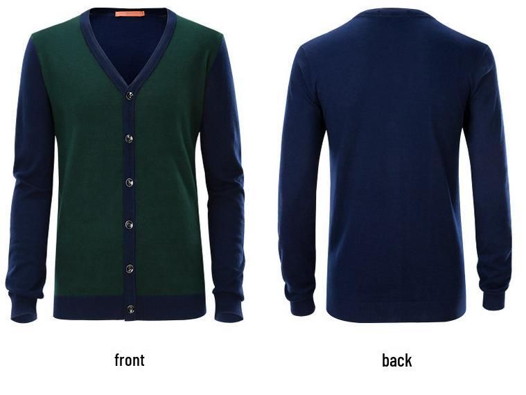 Goldbergh Men's Autumn Red Color Block Cardigan Sweater