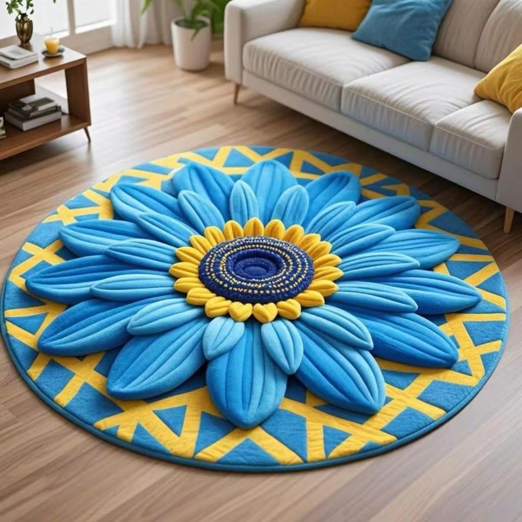 Tapis de Salon Floral Stéréoscopique 3D, Paillasson