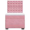 Cadre de lit avec matelas - Maison Exclusive - 80x200 cm - Velours rose - Tête de lit réglable