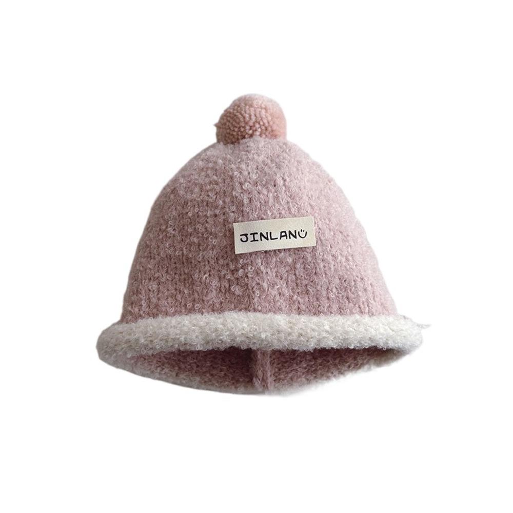 Cute Plush Ball Children Melon Caps Woolen Yarn Baby Knit Hat Korean Crochet Bonnet  Girls Boys