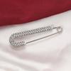 Double Row Rhinestone Safety Pin Waist Cincher Brooch Clothing Fastener Decorative Pin for Garment Fixing and Anti-Slip Use