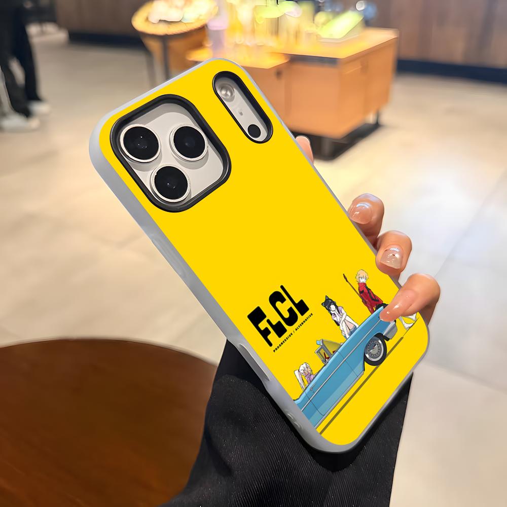 

FLCL Anime Phone Case For IPhone 17 Air 16 E 15 14 Plus 13 12 11 Pro Max Jelly 2 In 1 Protective Case iPhone Air