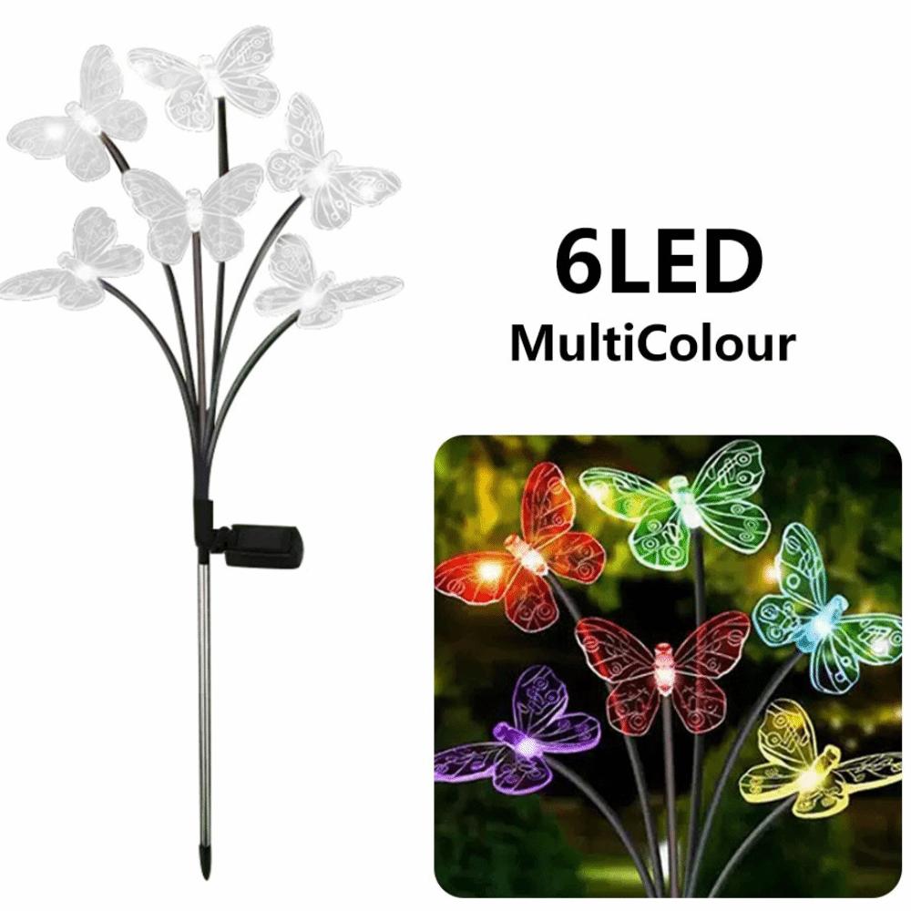 Waterproof Solar Butterfly Lights Outdoor Multi-Color Changing 6/8/10 Heads Solar LED Lights Energy Saving