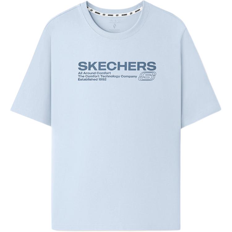 Skechers Knitted Round Neck Loose Fit Short Sleeve T-Shirt Unisex tops L226U065-026P M