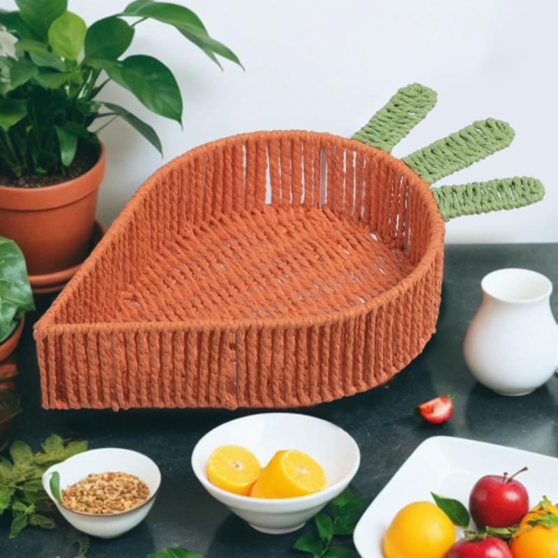 

Easter Carrot Storage Basket Organization Iron Creative Storage Tray Candies Paper Rope Ornament Accessories