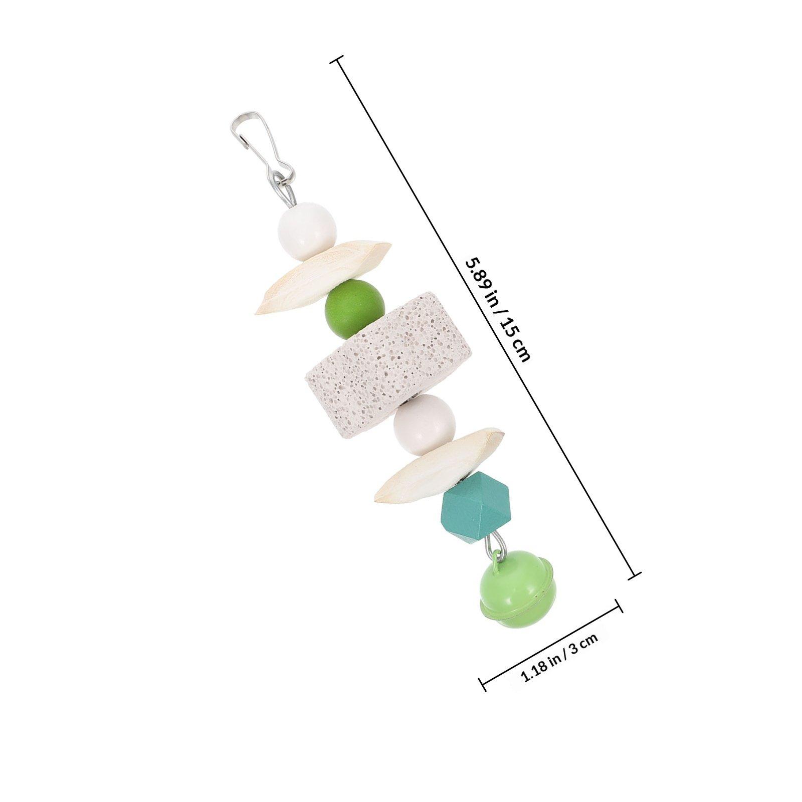

1pc Parrot Bird Molar Hanging Chewing Plaything For Pet Birds Cuttlebone Bite Resistant Nibbling Cage Supplies Teeth Grinding зелёный