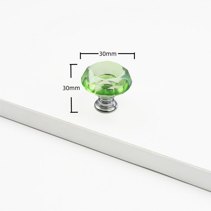 30mm Diamond Shape Design Crystal Glass Knobs Cupboard Drawer Pull Kitchen Cabinet Door Wardrobe Handles Hardware