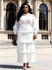 Miyake Elegant Plus Size Ruffle Pleated Dress for Women