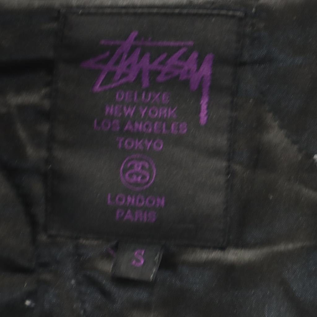 STUSSY sweat Stajan S black Batting jacket Men's Used