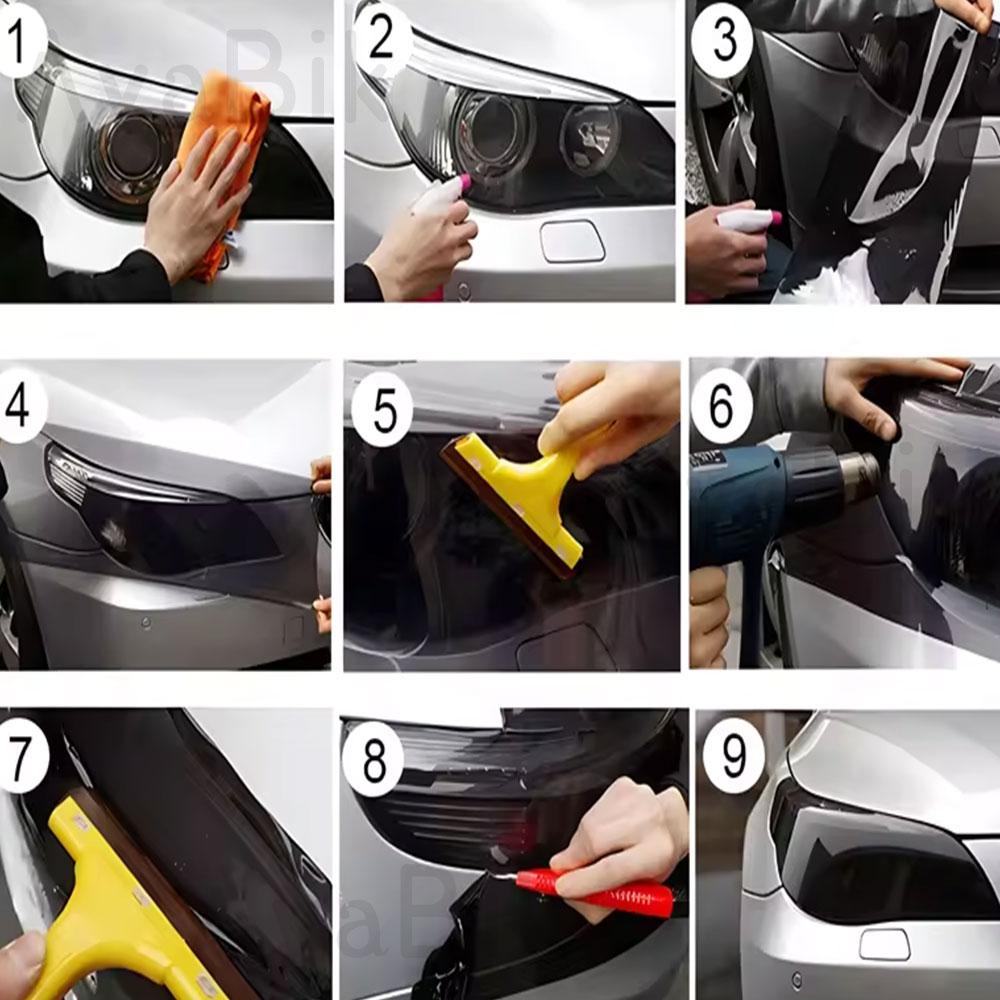 30CM Car Headlight Purple Tint Film PVC Car Headlight Color Changing Film Auto Lamp Anti-scratch Protective Light Sticker