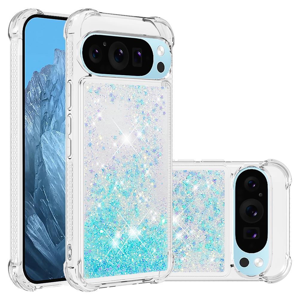 Bling Glitter Clear Liquid Quicksand Phone Case for Google Pixel 10 Pro XL 9 8 Pro 10A 9A 8A 7A Airbag Anti-drop Shockproof Protect Cover Funda