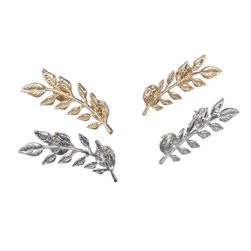 

Fashion Buckle Exquisite Brooch Collar Pin Leaves Classic срібний