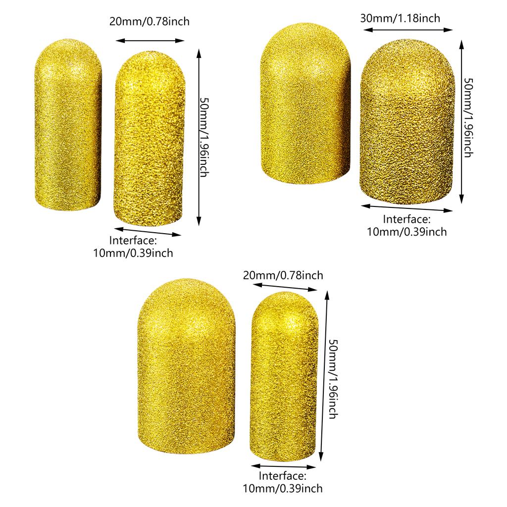 2Pcs/set Diamonds Brazed Finger Bit Grinding Wheel Milling Trimming Grinding Head Hand Tool Power Tool Accessories