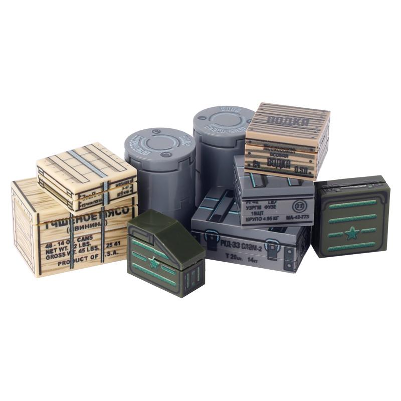 MOC WW2  Green Gas Mask  Military Soldiers Accessories Warfare Motorcycles Ammunition Box Equipment  Bricks Toys Kids Gift