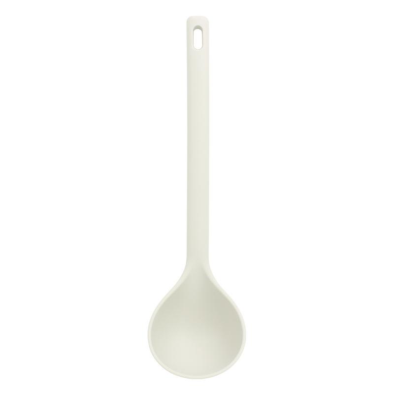 Long Handle Solid Color Non-Stick Silicone Ladle Soup Spoon Heat Resistant Hot Pot Porridge Scoop Japanese Kitchen Utensils
