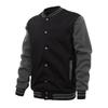Men Baseball Jacket Stand Collar Long Sleeve Buttons Closure Patchwork Color Coat with Pockets Autumn Winter Fleece Lining Casua