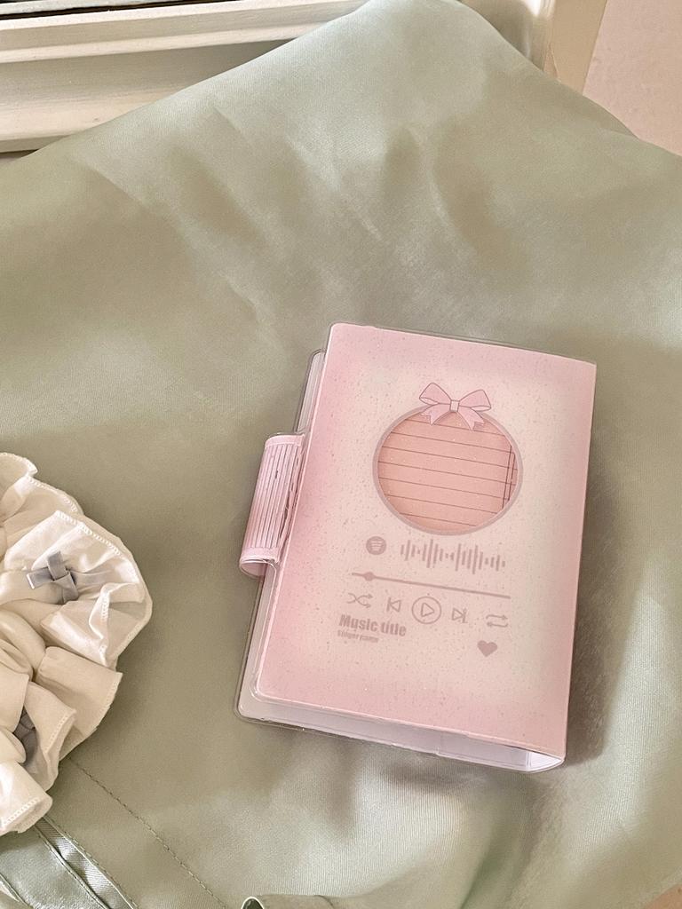 Kawaii A7 Pocket Binder for Girls - Refillable PVC Notebook, Cute Journal Loose Leaf Photocard Collection Book