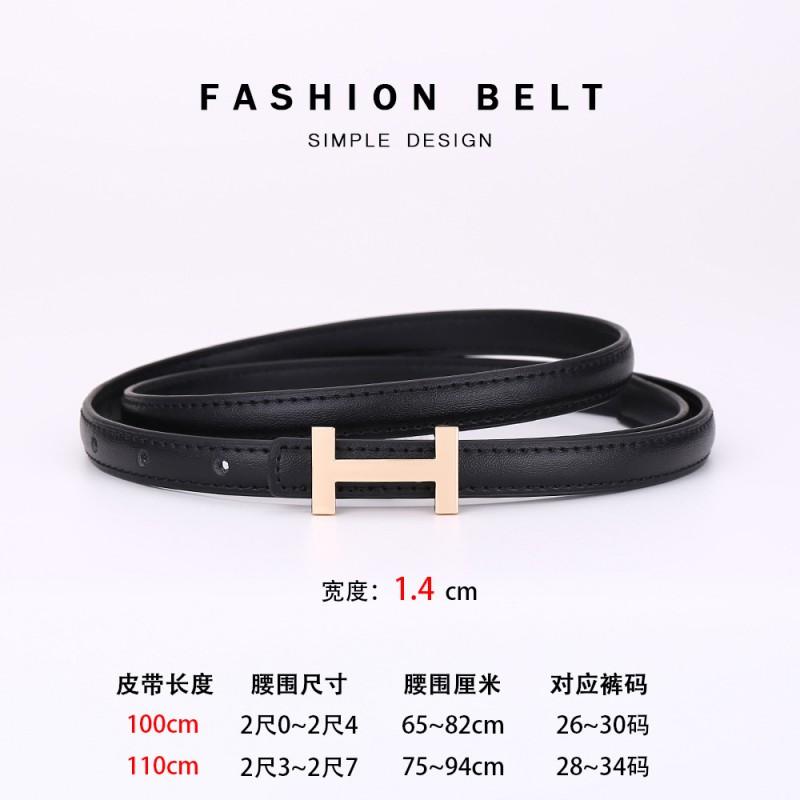 Womens Slim Genuine Leather Belt With Zinc Alloy Buckle Casual Office Chic Waistband Dresses Pants Skirts
