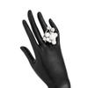 Trendy Metal Beaded Ball Pearl Rings For Women Unique Exaggerated Party Jewelry Gift Finger Accessories