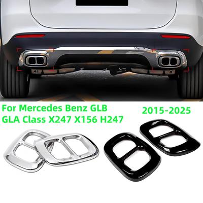 For Mercedes Benz GLB GLA Class X247 X156 H247 2015-2025 Car Accessories Throat Muffler Exhaust Pipe Tail Cover Trim Top Quality