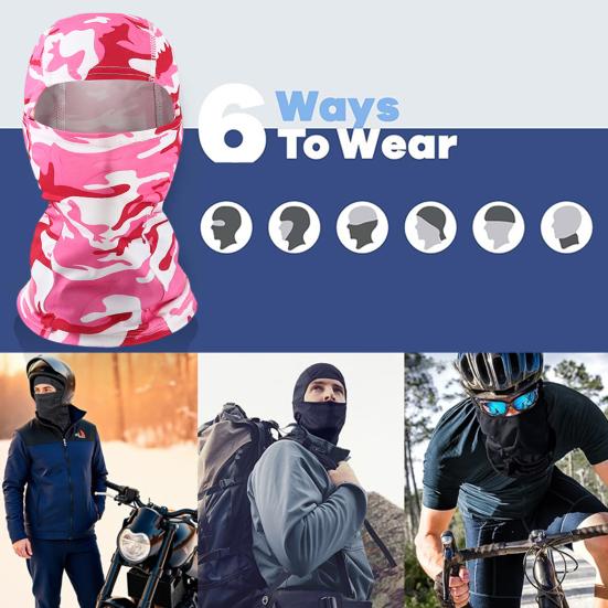 Camouflage Cycling Face Guard Neck Gaiter UV Protection Breathable Outdoor Motorcycle Helmet Liner Bandana Balaclava Neck Scarf Face Shield